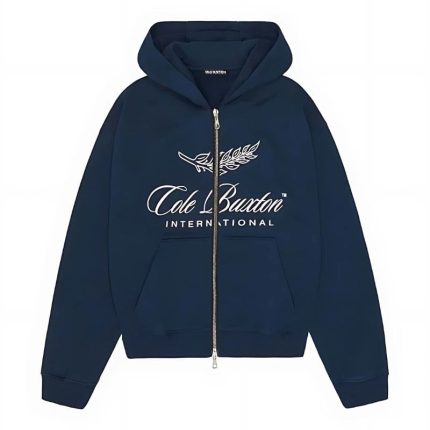 INTERNATIONAL ZIPPED NAVY BLUE HOODIE
